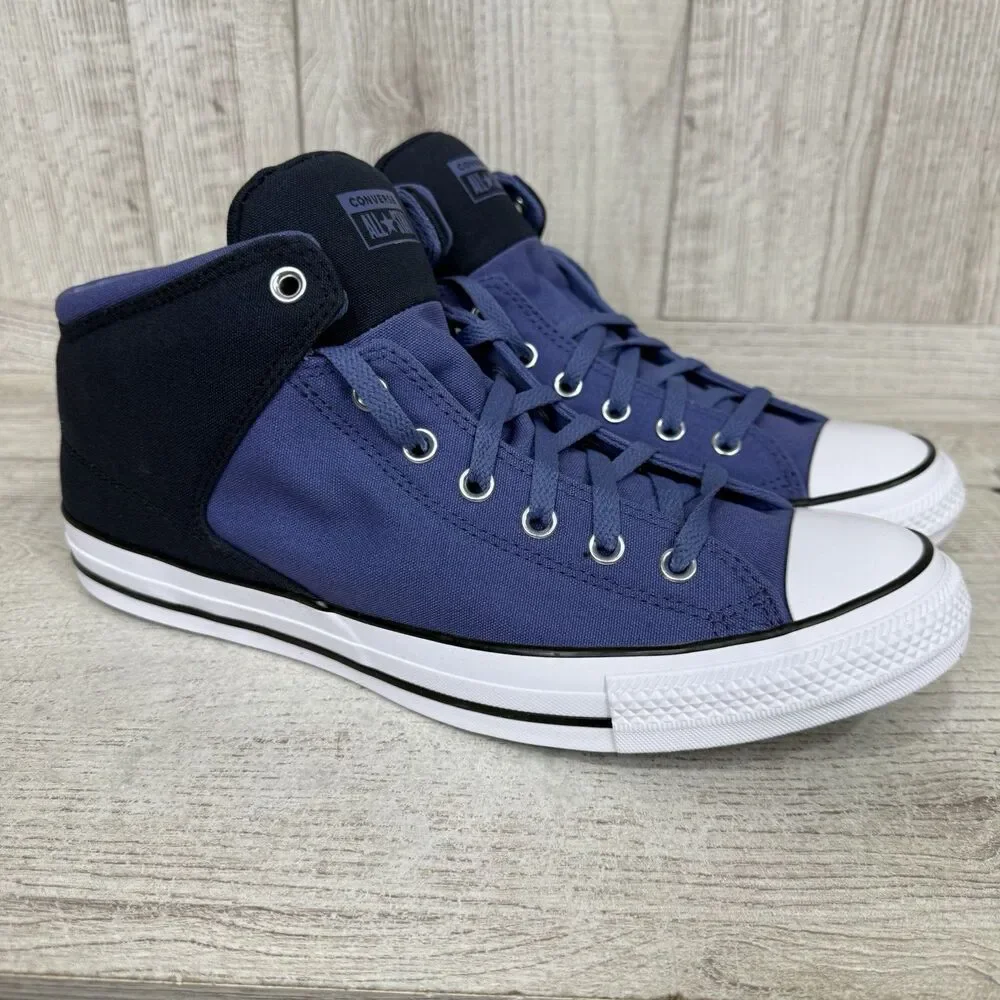 Converse CTAS High Street Indigo Storm Blue Mens 8.5 Mid Canvas Sneakers A21462F